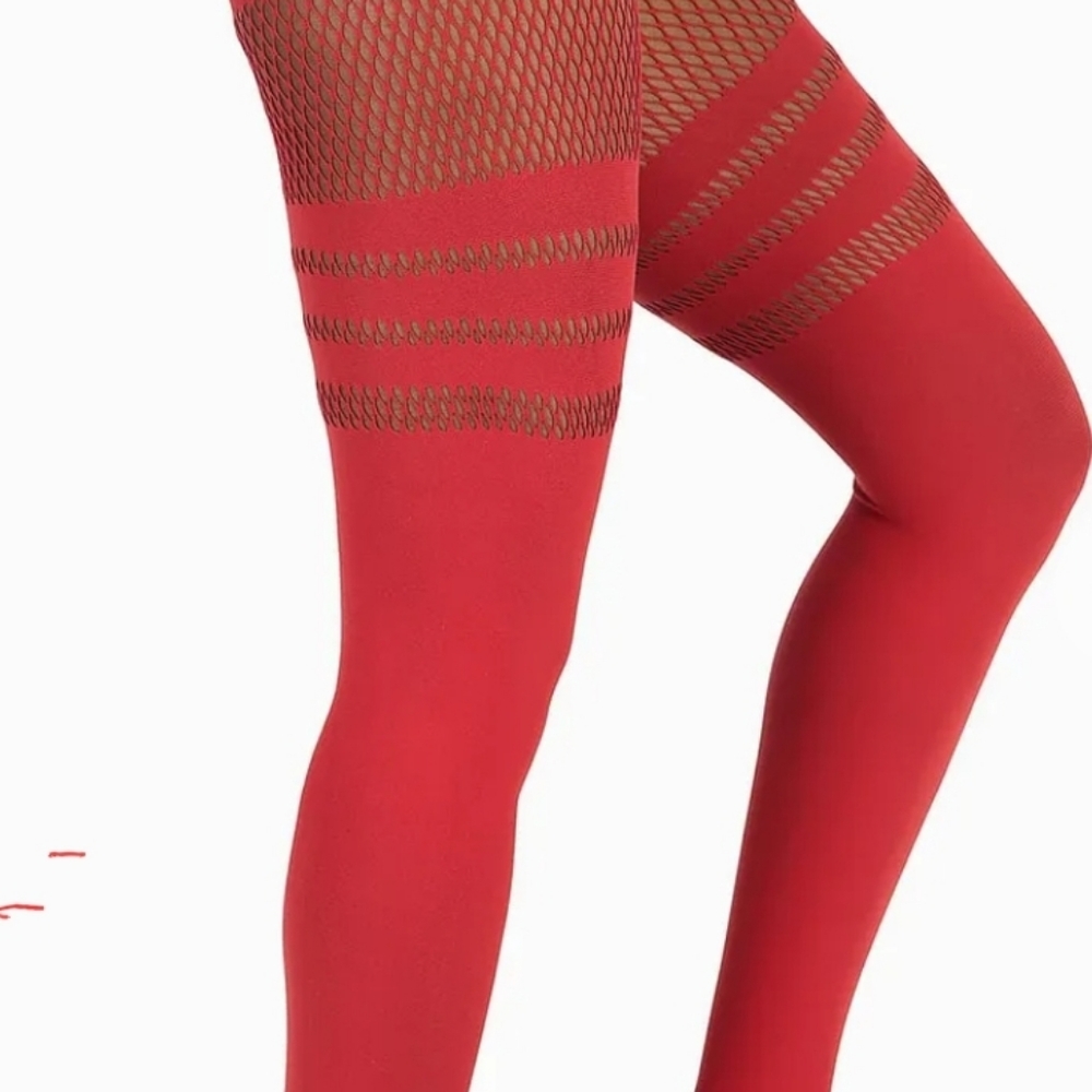 Blackmilk Red Sporty Stripes Hosiery NWOT